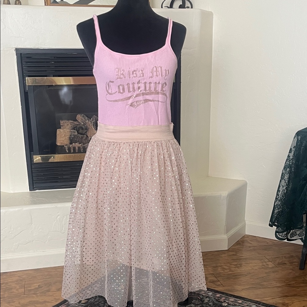 Forever 21 Pink Glitter Midi Skirt